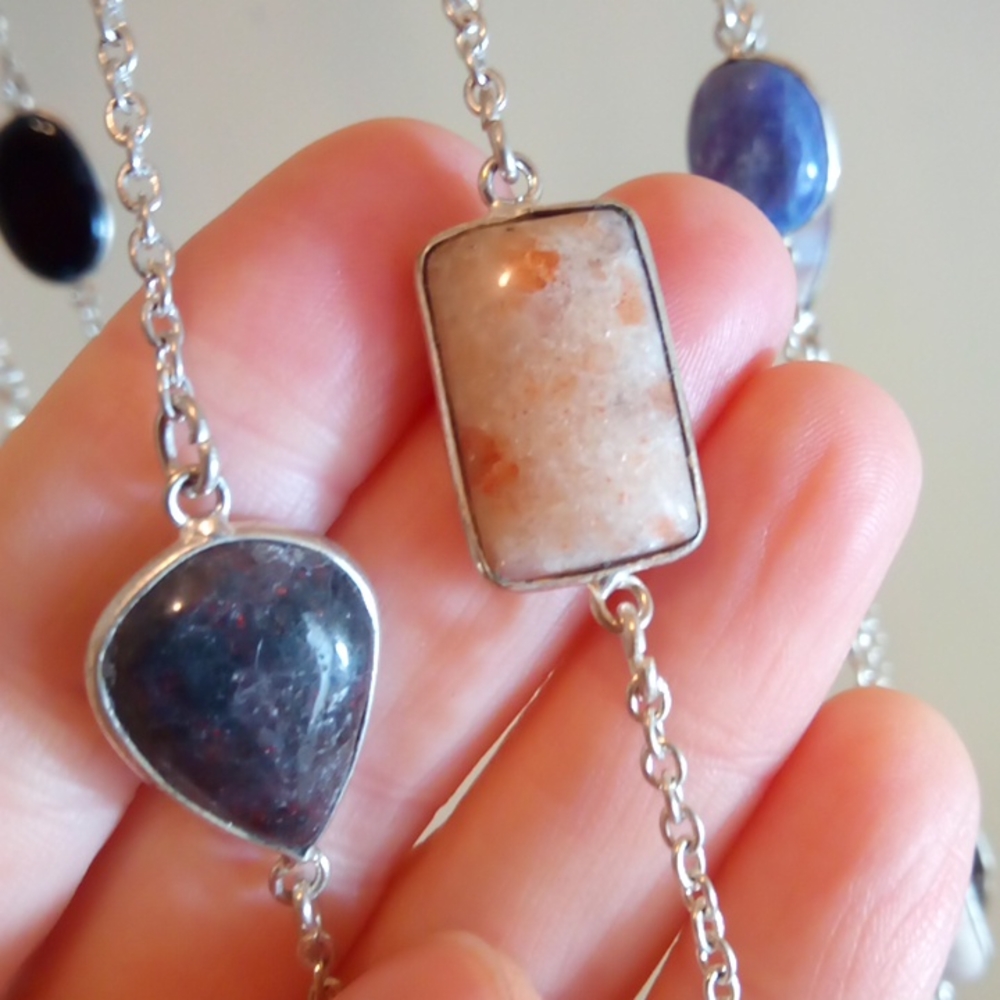36" multi real stone necklace - Picture 6 of 16